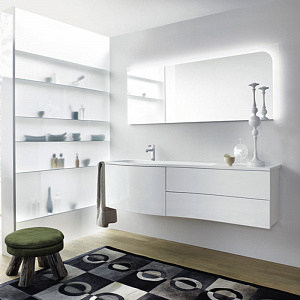 Burgbad Sinea Комплект подвесной мебели 161x49x47.5 см, цвет: белый глянцевый