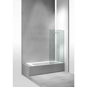 VismaraVetro Шторка на ванну FB, размер 70-71,5см, высота 150Нсм, стекло Transparent 04, профиль Bright Silver 21, кронштейн Q, TPA