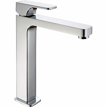 CISAL Cubic Смеситель однорычажный для раковины на 1 отверстие,высокий h200 мм,без донного клапана, цвет: хром