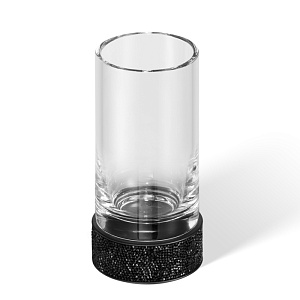 Decor Walther Rocks SMG Стакан настольный, прозрачное стекло, с кристаллами Swarovski, цвет: черный матовый