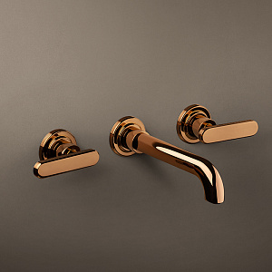 Fima Carlo Frattini Park Lane Смеситель для раковины, встраиваемый, излив 15см., донный клапан click-clack, цвет: золото