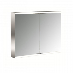 EMCO Prime2 Зеркальный шкаф 80x70см., с подсветкой, навесной, 2 двери, 2 полки, розетка, цвет: белый