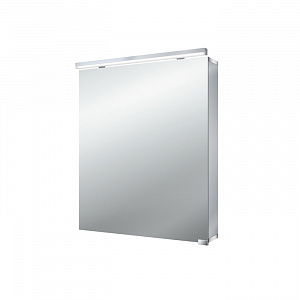 EMCO Flat Зеркальный шкаф 60х72.8см., LED-подсветка, 1 дверь, 2 полки, розетка, без нижней подсветки