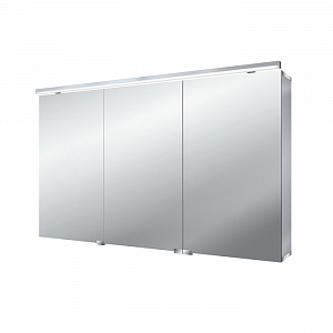 EMCO Pure Зеркальный шкаф 120х72.7см., LED-подсветка, 3 двери, 4 полки, розетка, без нижней подсветки