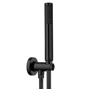 Bossini Zen Душевой комплект с ручным душем, держателем с подводом воды и шлангом 1500 мм., цвет черный матовый
