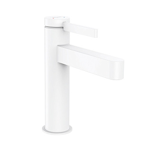 Hansgrohe Finoris Смеситель для раковины, однорычажный, 110 со сливным клапаном Push-Open, цвет: матовый белый