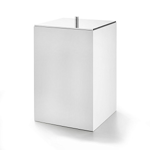 3SC BeMood White Урна с крышкой 20хh32х20 см, цвет: белый/никель сатинированный матовый