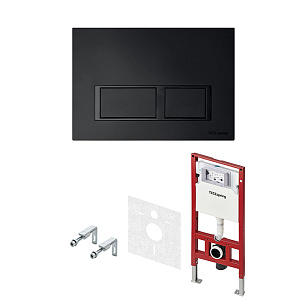 TECEspring комплект 4 в 1 инсталяция, панель смыва V с прямоугольными кнопками, черный матовый