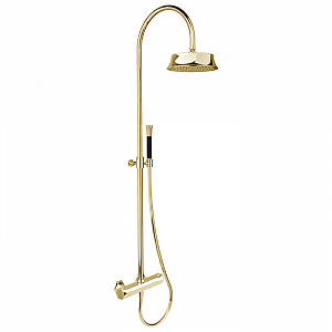 CISAL Cherie Душевая система:термостатический смеситель для душа,верхний душ,ручной душ с держателем и шлангом, цвет: золото