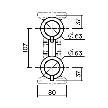 QuadroDesign Source IN047AS Встраиваемая часть смесителя из стены с переключателем на 2 потребителя, цвет brushed stainless steel