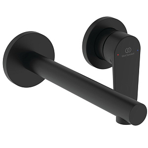 Ideal Standard Ceralife O Смеситель для раковины, настенный, излив: 18см., без донного клапана, для монтажа с A1313NU цвет: чёрный матовый