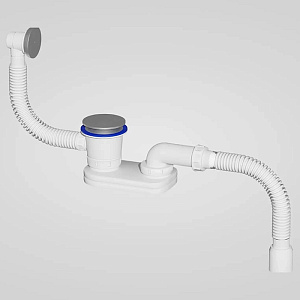 Salini Сифон с переливом для ванны, чашка из нержавеющей стали, цвет: хром