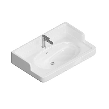 Kerama Marazzi Pompei Раковина 80х50х26.5см., подвесная, мебельная, 1 отв., с переливом, цвет: белый глянцевый