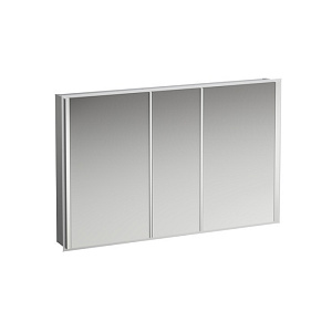 Laufen Frame Зеркальный шкаф 120x75см., LED-подсветка, алюминий, 3 двери, 2 розетки