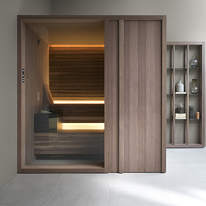 Effegibi Yoku S Door Био-Сауна 230x200х214см, угловая DX, цвет: термообработанная древесина