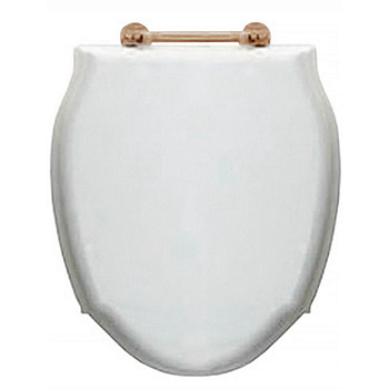 Devon&Devon Westminster Сиденье для унитаза из мдф, микролифт, цвет: белый лакированный/состаренная бронза