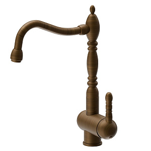 Newform  Marvel Смеситель для кухни, на 1 отв., поворотный излив retro style, цвет: brushed bronze