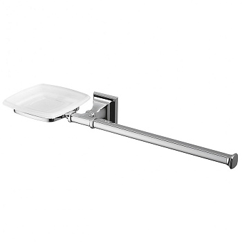 Colombo Portofino Мыльница с полотенцедержателем, SX, цвет: хром/матовое стекло