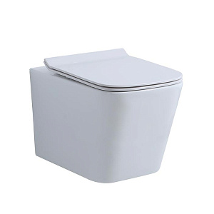 NEMO Унитаз 53x36см., подвесной, безободковый, tornado, сиденье микролифт, цвет: белый матовый