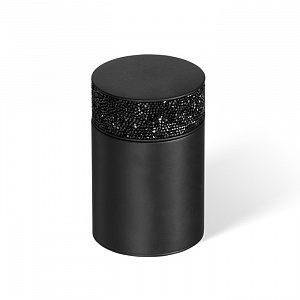 Decor Walther Rocks BMD1 Баночка универсальная 6.5x9.8см, с кристаллами Swarovski, настольная, цвет: черный матовый