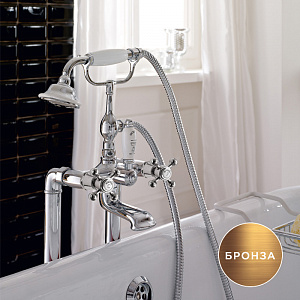 Sbordoni Londra Смеситель для ванны напольный с ручным душем и гибким шлангом , цвет: матовая бронза