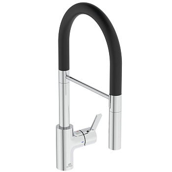 Ideal Standard Gusto Смеситель для кухни, на 1 отв., с высоким трубчатым вытяжным изливом R-типа, цвет: хром