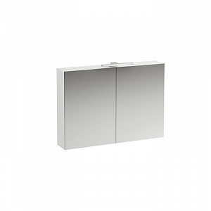 Laufen Base Шкафчик зеркальный 100х18.5х70см, подвесной, с подсветкой, 2 дверцы, цвет: белый глянцевый
