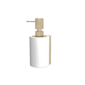 Bertocci Easy Дозатор для жидкого мыла, композит, отделка "тысяча строк", цвет: белый матовый/никель матовый