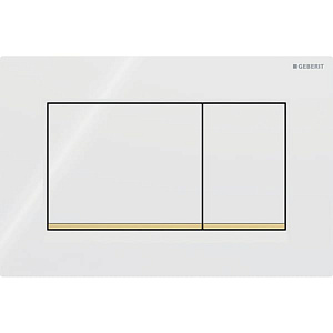 Geberit Sigma20 Клавиша для двойного смыва, квадратная, цвет: белый/позолота 