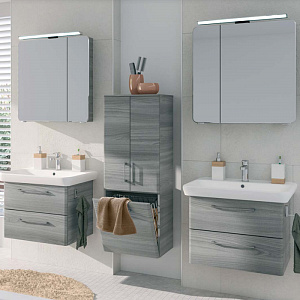 Pelipal Pineo Комплект мебели с 2 тумбами и 2 зеркальными шкафчиками, 72см, Цвет: сангалло серый