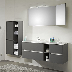 Pelipal Solitaire 6010 Комплект мебели с зеркалом и светильником, 130см, подвесной, Цвет: кварцевый серый матовый