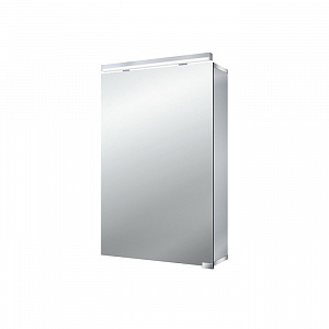 EMCO Pure Зеркальный шкаф 50х72.7см., LED-подсветка, 1 дверь, 2 полки, розетка, без нижней подсветки