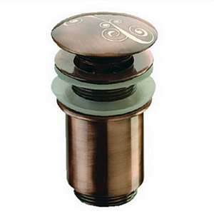 Daniel Revival Decora Донный клапан для раковины с переливом, автомат, цвет: медь/декор медь
