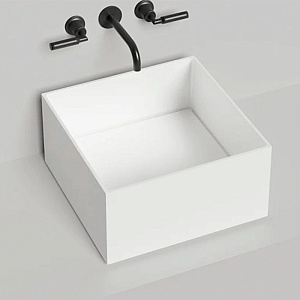Salini Armonia Square 02 Раковина 45x45x25см., без отв., накладная, S-Sense, цвет: белый глянцевый