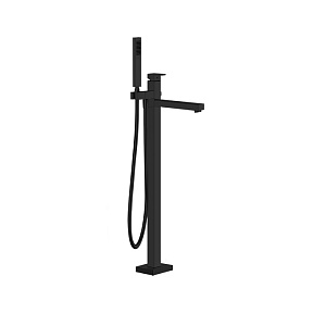 Gessi Rettangolo Смеситель для ванны, напольный, с ручным душем и изливом, (внешняя часть), цвет: Black XL