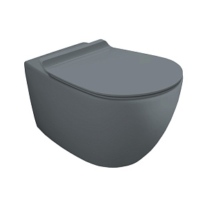 Simas Vignoni Унитаз подвесной 56х36,5см., безободковый, смыв TORNADO (green vertigo), цвет: cemento matt