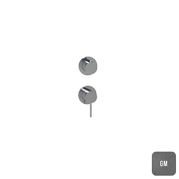 Almar Modular Round Смеситель для душа, встраиваемый, на 2 потребителя, цвет: Gun Metal Brushed PVD