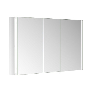 Keuco Somaris Зеркальный шкаф, 120x71x12.8см., 3-дверный двустор. зеркало, P 44 c плавным закр., корпус: алюминий серебристый цвет: