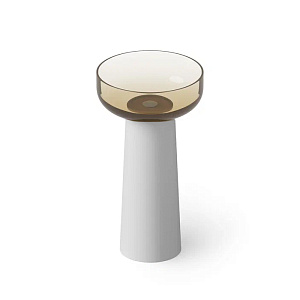 Dea Design Light Раковина 48x48x88см., напольная, без отв., Glasstech, прозрачная смола, цвет: чаша classic green/пьедестал белый