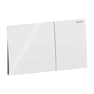 Geberit Sigma70 Клавиша для двойного смыва, квадратная, стекло, цвет: белый глянцевый