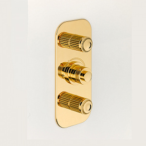  THG Malmaison metal Смеситель для душа встраиваемый, термостатический, с 2 запорными вентилями, внешняя часть, цвет: полированное золото