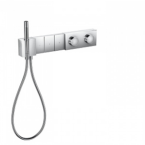 Axor Edge Смеситель для душа 540/100, встраиваемый, термостат, на 3 источника с ручным душем, алмазная огранка, внешняя часть, цвет: хром