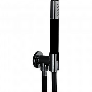 CISAL Shower Душевой гарнитур:ручная лейка,шланг 150 см,вывод с держателем, цвет: черный матовый