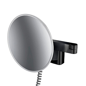 EMCO Evo Зеркало косметическое, LED, Ø209мм,  двойной, snoer, ELS, 5x кратное увеличение, подвесной, цвет: черный