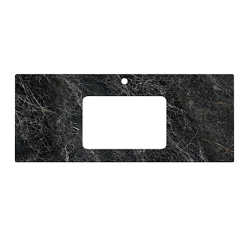 Kerama Marazzi Столешница из керамогранита для встраиваемых раковин снизу Риальто 120см, с 1 отв., толщина 9мм, цвет: серый темный лаппатированный