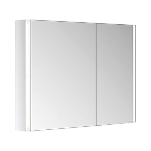 Keuco Somaris Зеркальный шкаф, 100x71x12.8см., 2-дверный двустор. зеркало, P 44, с обогревом c плавным закр., корпус: алюминий серебристый