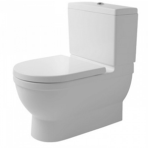 Duravit Starck 3 Унитаз напольный в комплекте Big Toilet 42х74см, с отдельным бачком с механизмом слива хром, слив универсальный, с креплениями, цвет: белый