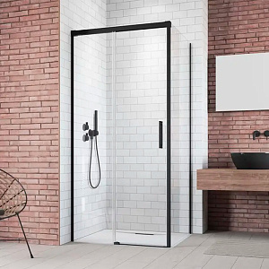 Radaway Idea Боковая стенка 90см, стекло прозрачное, покрытие Easy Clean, профиль: черный