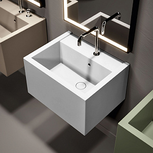 Kerasan Kanaal Раковина подвесная, 60х46.5см, с 1 отв., цвет: белый глянцевый