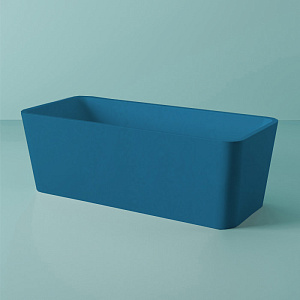 Artceram Square Ванна отдельностоящая, 180х80хh60см, с переливом и слив.крышкой, Livingtec, цвет: blu avio